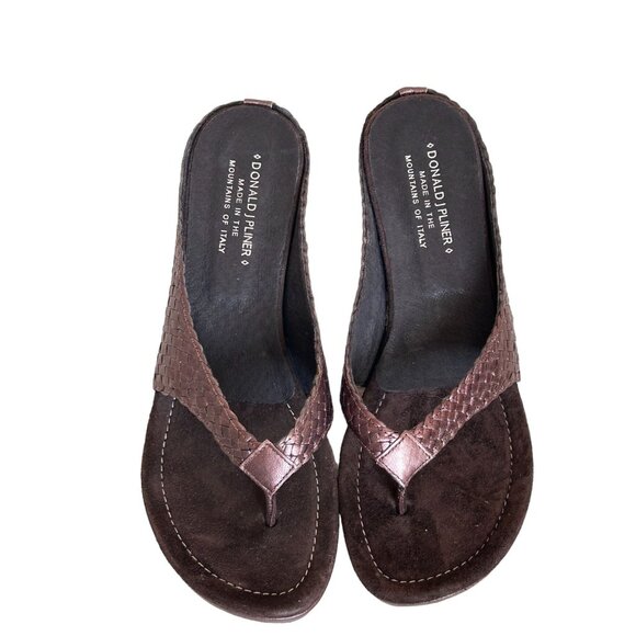 Donald J Pliner Metallic Weave Platform Sandals in Copper - Sz 10 w/Box - Picture 2 of 5